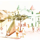 Illustration for magazine. Theme: Historic Landscape. Technique: watercolor