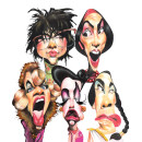 Characters of the stage show “A Bofetada” – Technique: pastel