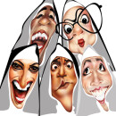 Personagens do espetáculo teatral “Noviças Rebeldes” – Técnica: pintura digital
